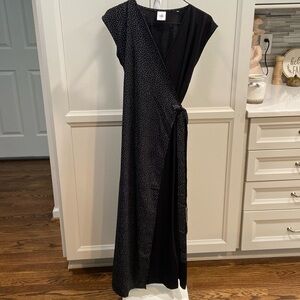 Cabi Disco Dress Black White Polka Dot Wrap Sz small